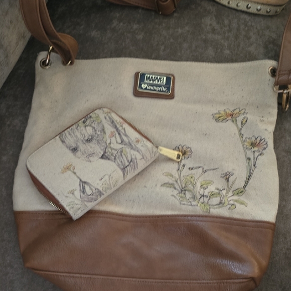 Loungefly Brown and Cream Groot Shoulder Bag - Picture 3 of 3